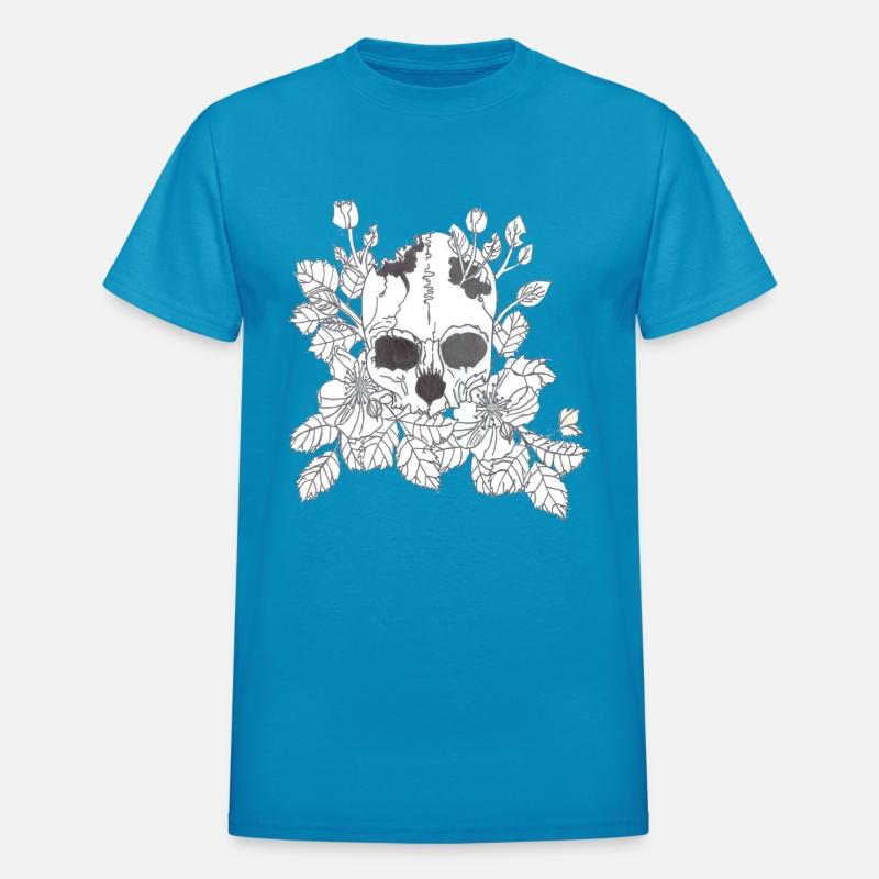 Black and White Flower Skull