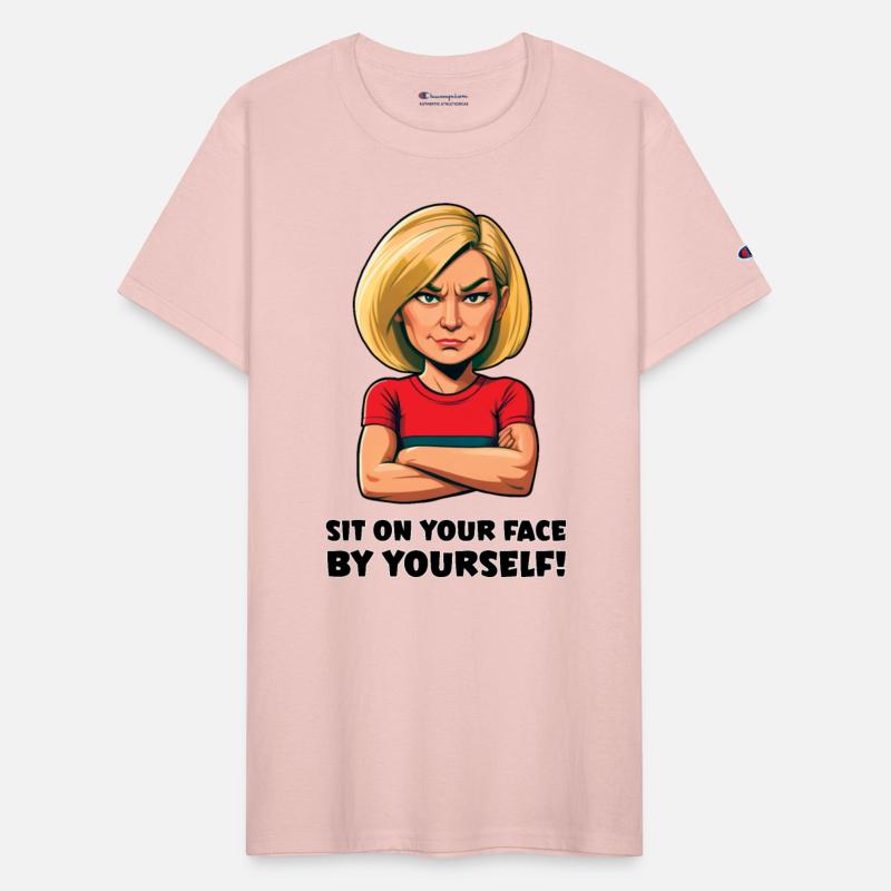 Blonde woman offended at someone