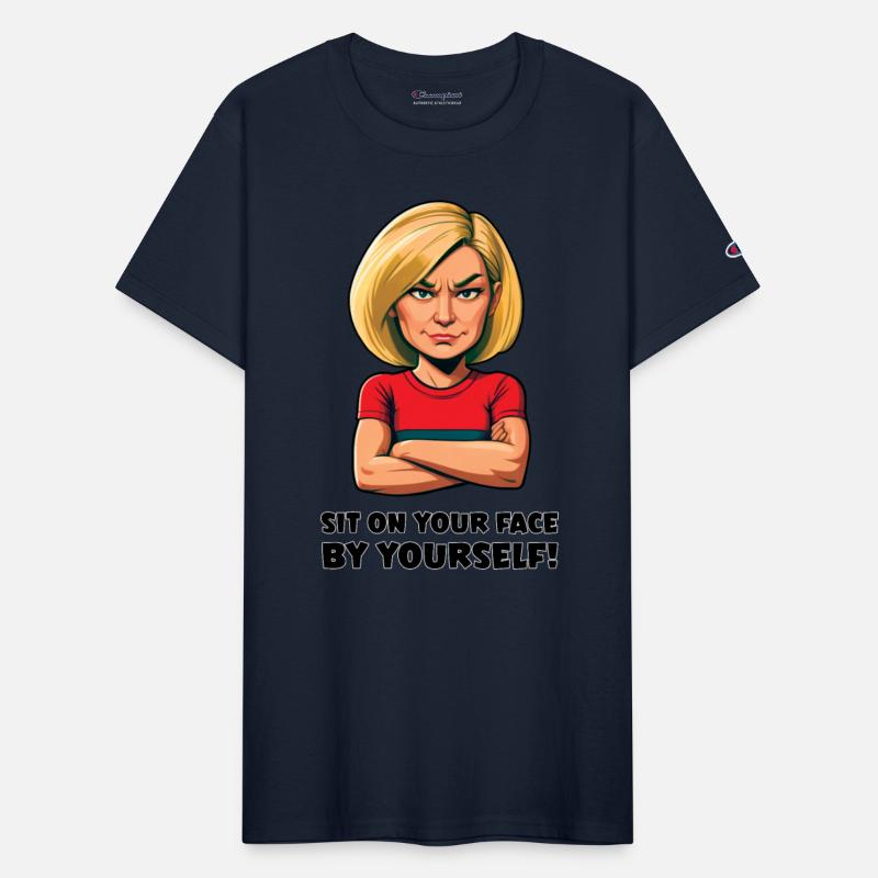 Blonde woman offended at someone