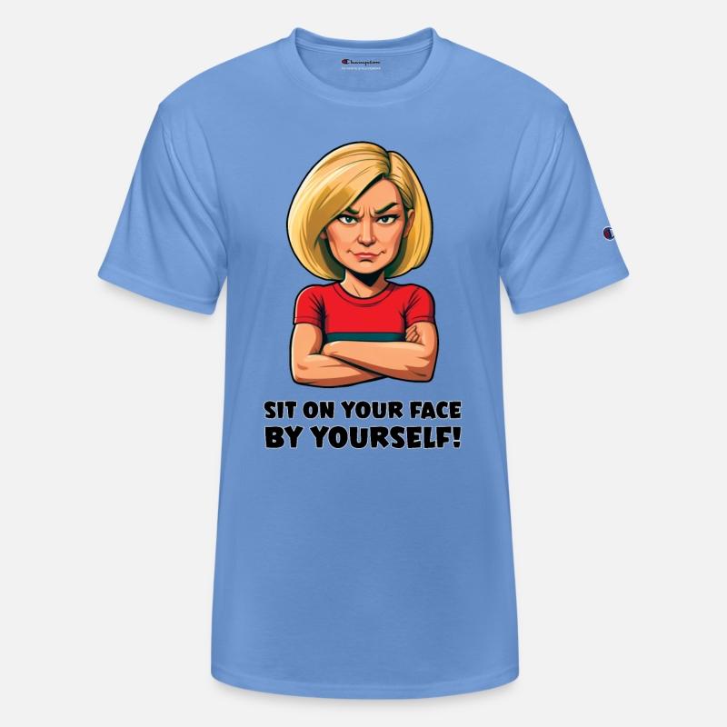 Blonde woman offended at someone