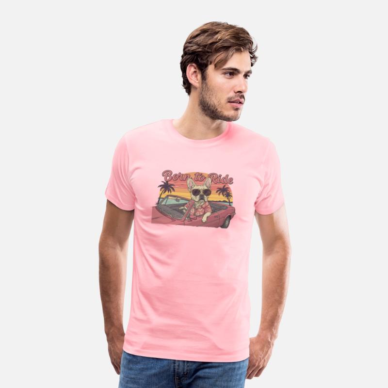 Born-to-Ride-French-Bulldog-Retro-Sunse-Tee