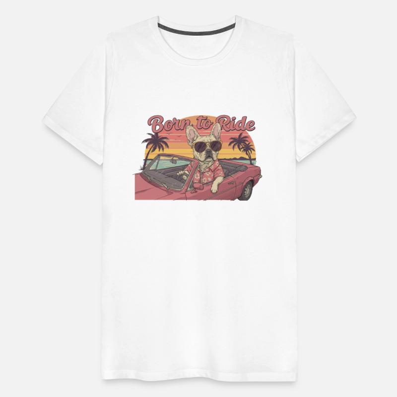 Born-to-Ride-French-Bulldog-Retro-Sunse-Tee