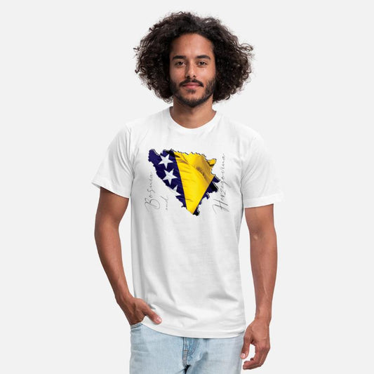 Bosnia Flag in Bosnia Map EN