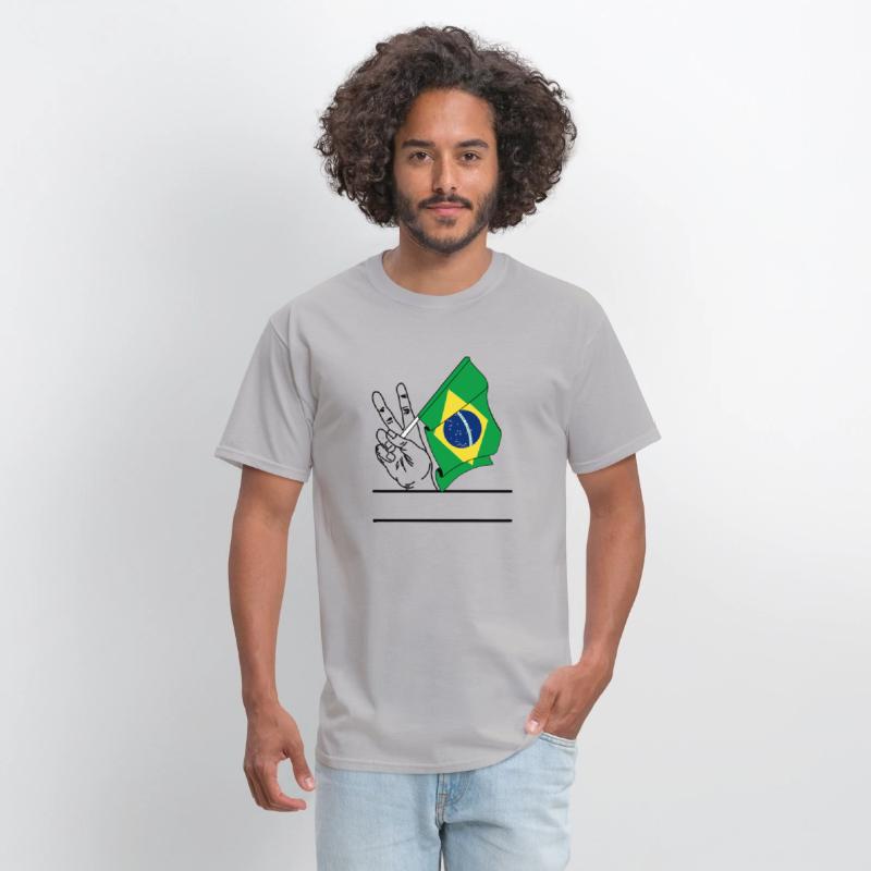 Brazil flag transparent peace sign text space