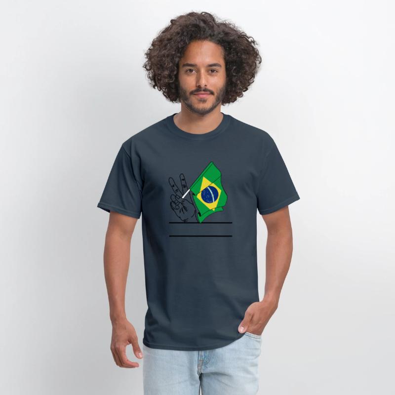 Brazil flag transparent peace sign text space