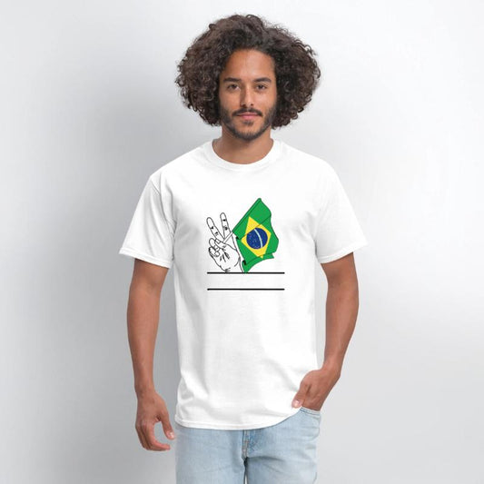 Brazil flag transparent peace sign text space