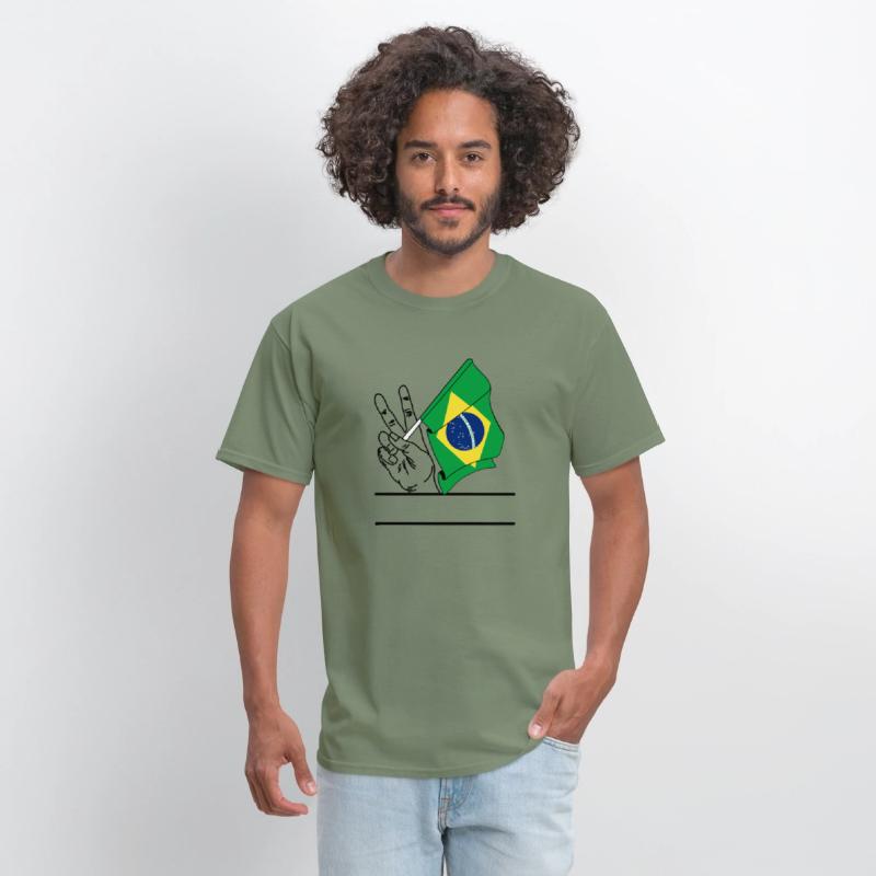 Brazil flag transparent peace sign text space