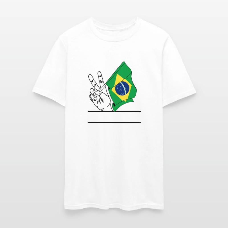 Brazil flag transparent peace sign text space