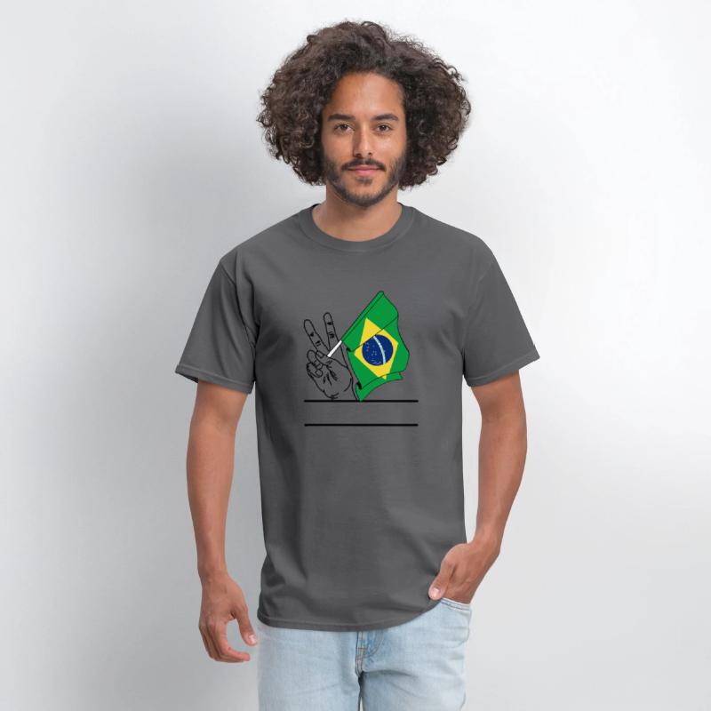 Brazil flag transparent peace sign text space
