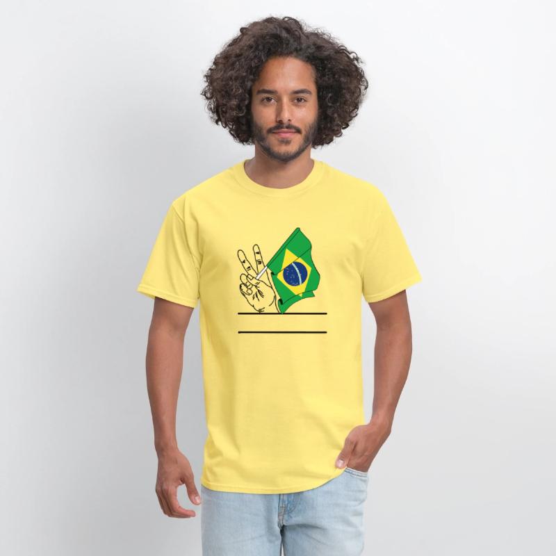 Brazil flag transparent peace sign text space