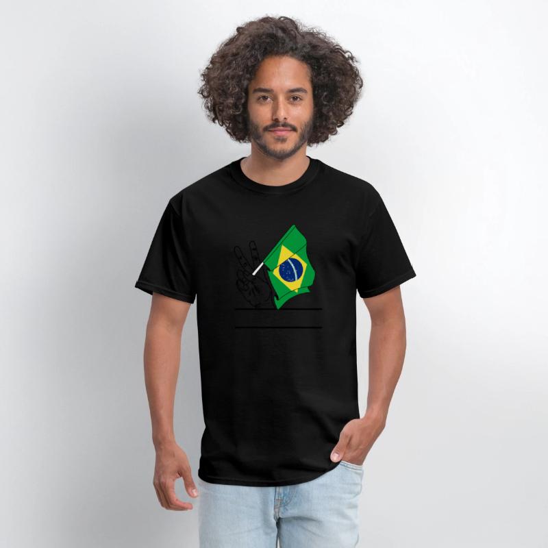 Brazil flag transparent peace sign text space