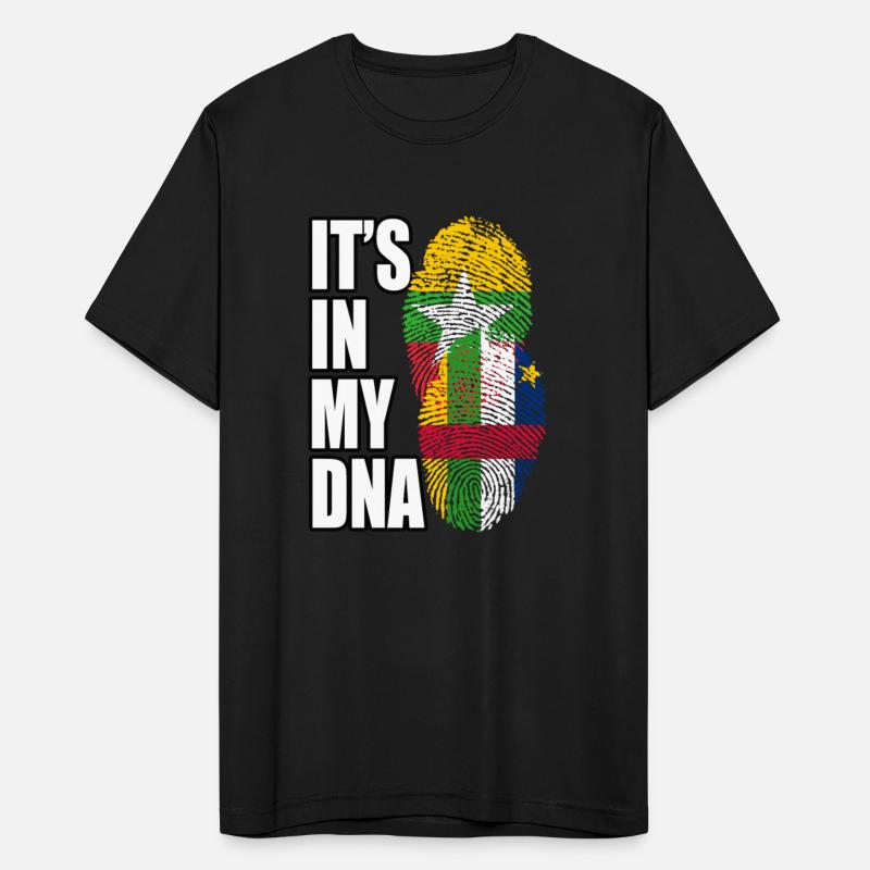 Burmese And Central African Mix Heritage DNA Flag