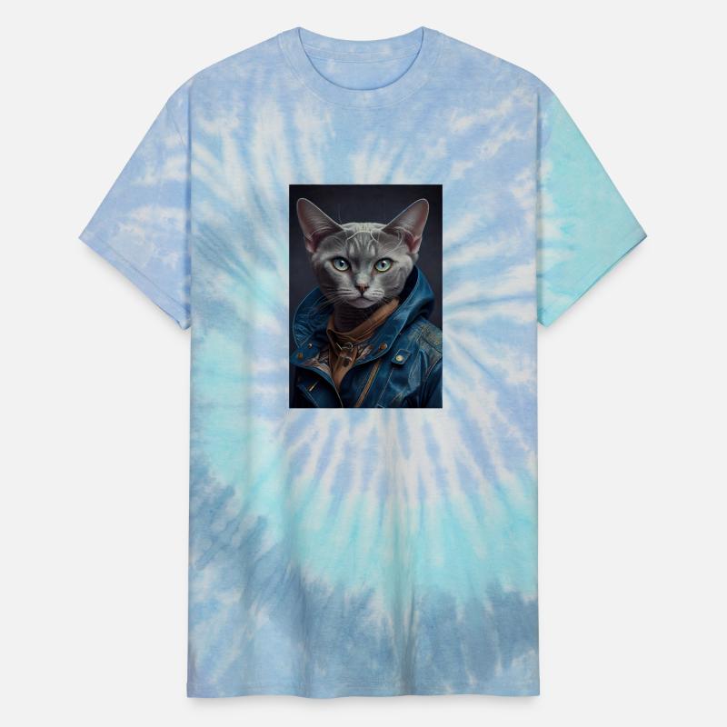 Burmilla female wears a leather jacket Cat Breed P