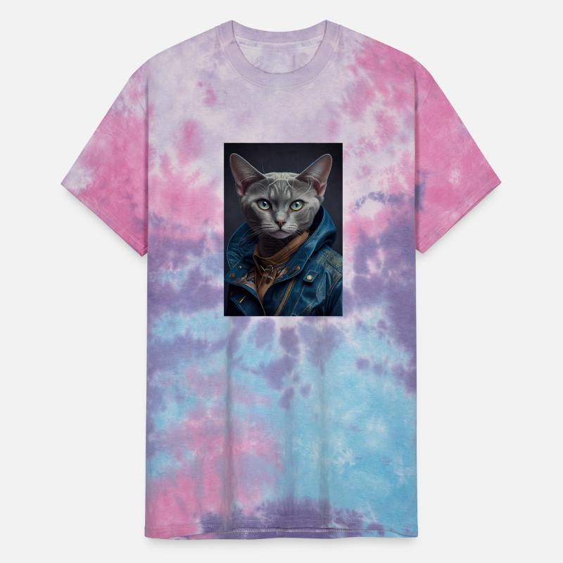 Burmilla female wears a leather jacket Cat Breed P