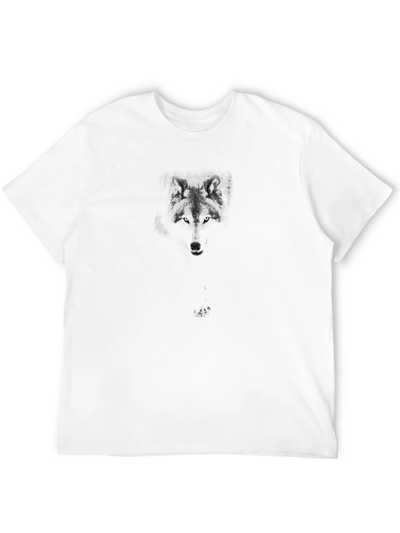 Wolf Graphic Print Mens Black T-Shirt
