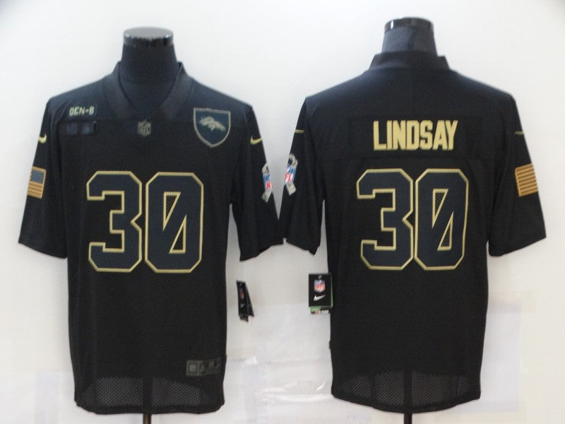 Men's Denver Broncos Phillip Lindsay #30 Black Game Player Jerseys