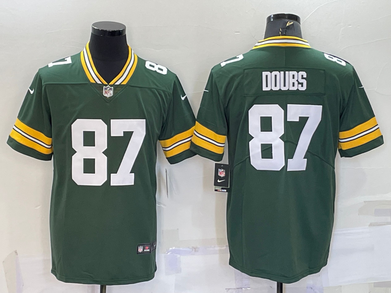 Men's Green Bay Packers Romeo Doubs #87 Green Game Jerseys