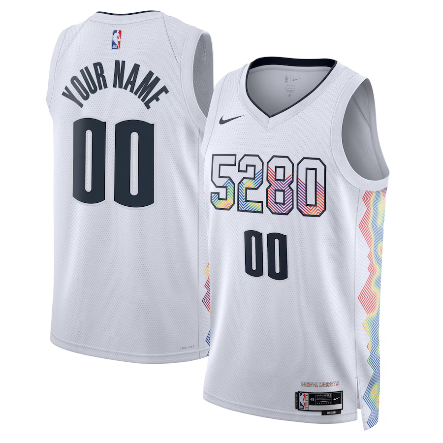 Men's Denver Nuggets White 2024/25 Custom Swingman Jerseys - City Edition