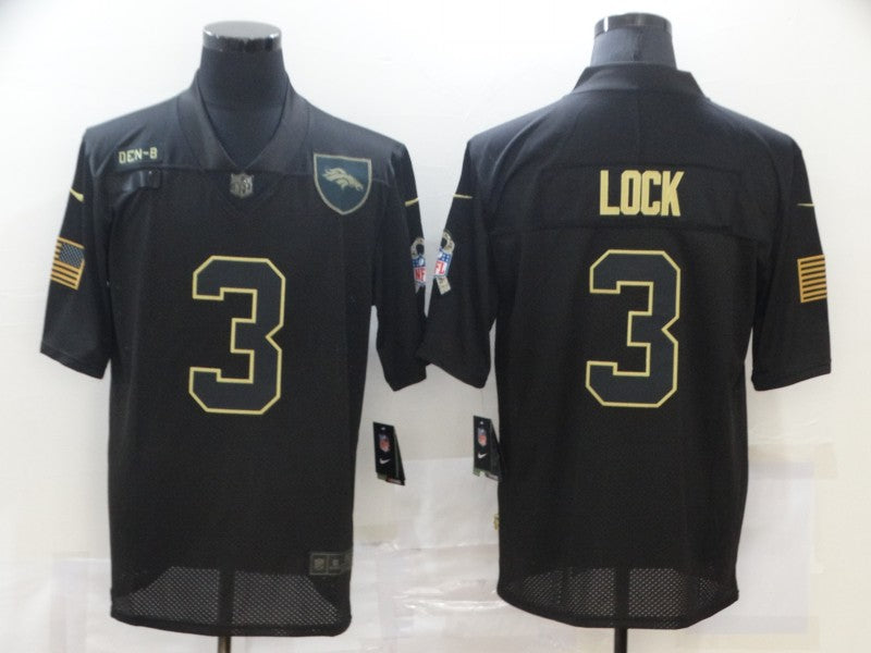 Men's Denver Broncos Drew Lock #3 Black Game Player Jerseys