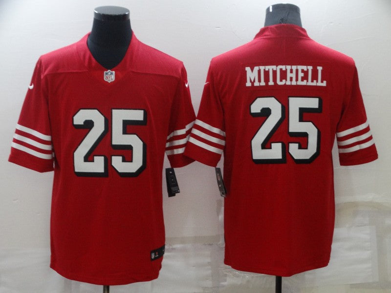 Men's San Francisco 49ers Elijah Mitchell #25 Scarlet Alternate Team Game Jerseys