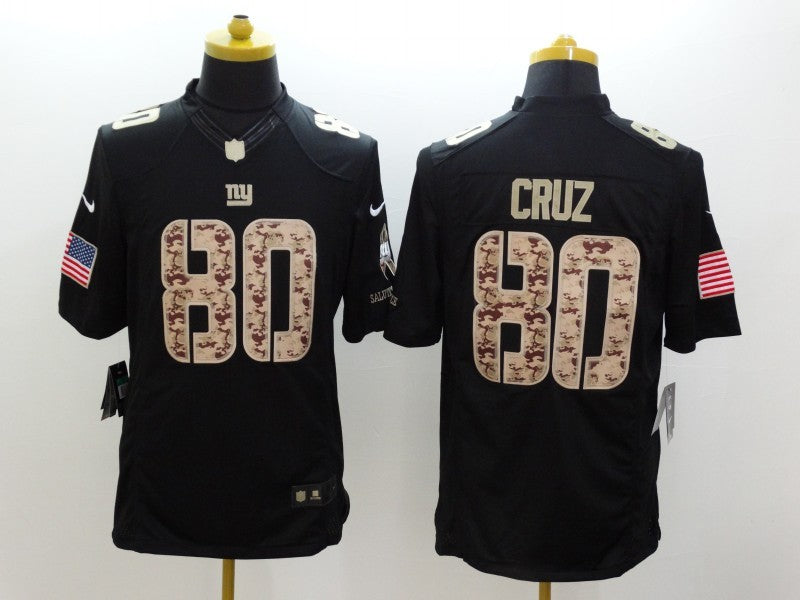 Men's New York Giants Victor Cruz #80 Black Game Player Jerseys