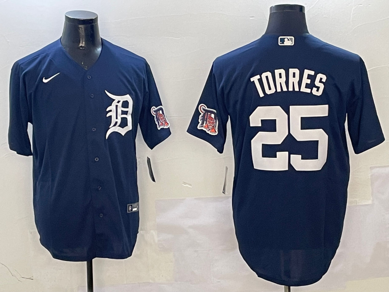Men's Detroit Tigers Gleyber Torres #25 Navy Replica Player Jerseys