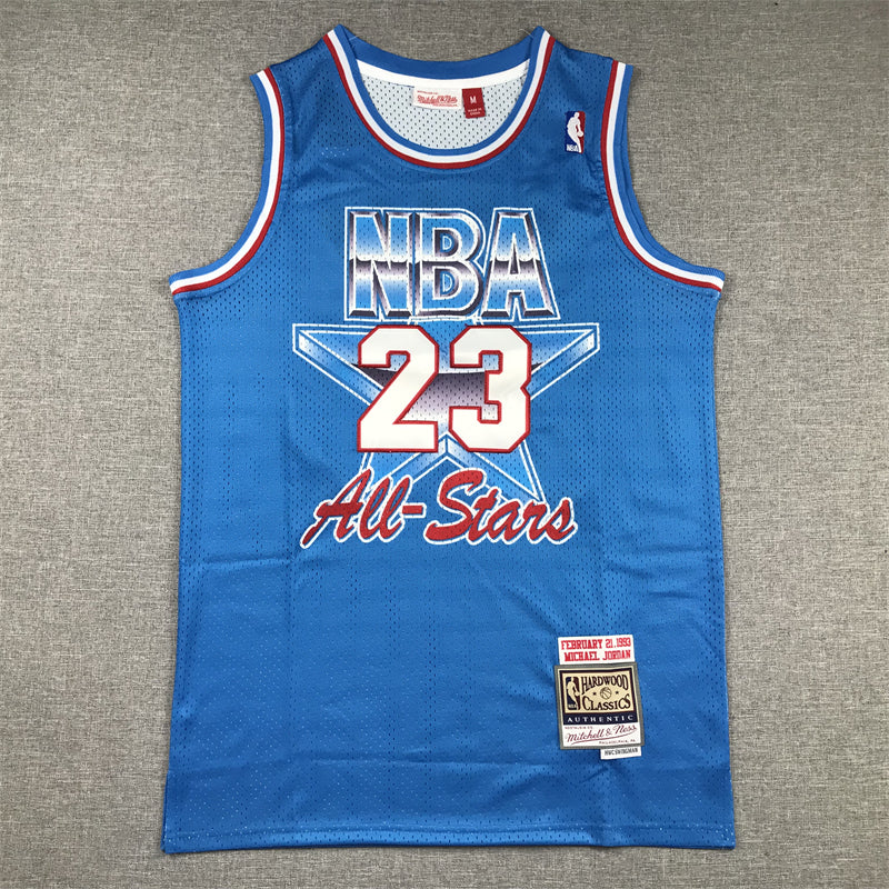 Men's 93 All Star Chicago Bulls Michael Jordan Blue Hardwood Classics Swingman Jerseys