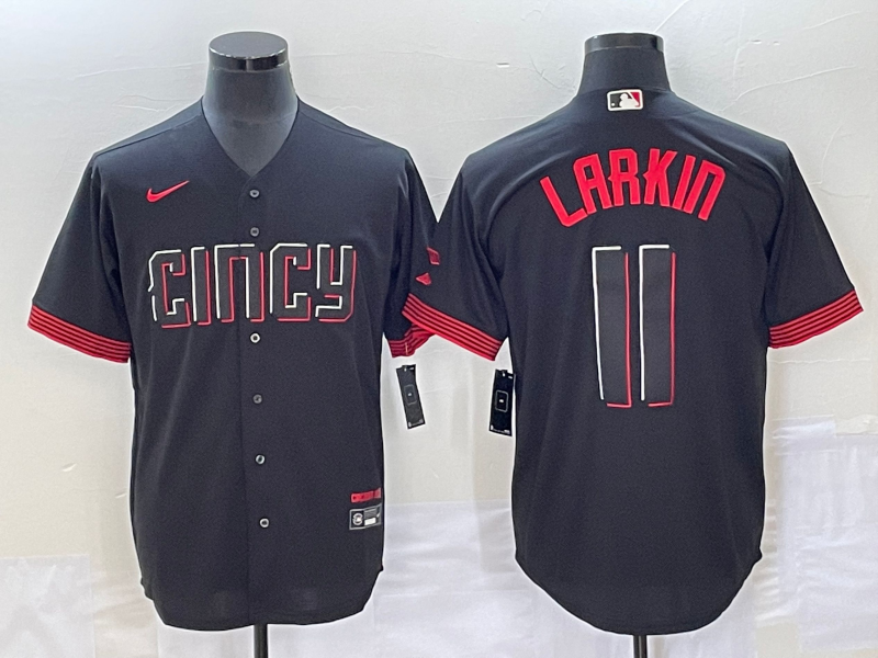 Men's Cincinnati Reds Barry Larkin #11 Black 2023 City Connect Replica Player Jerseys