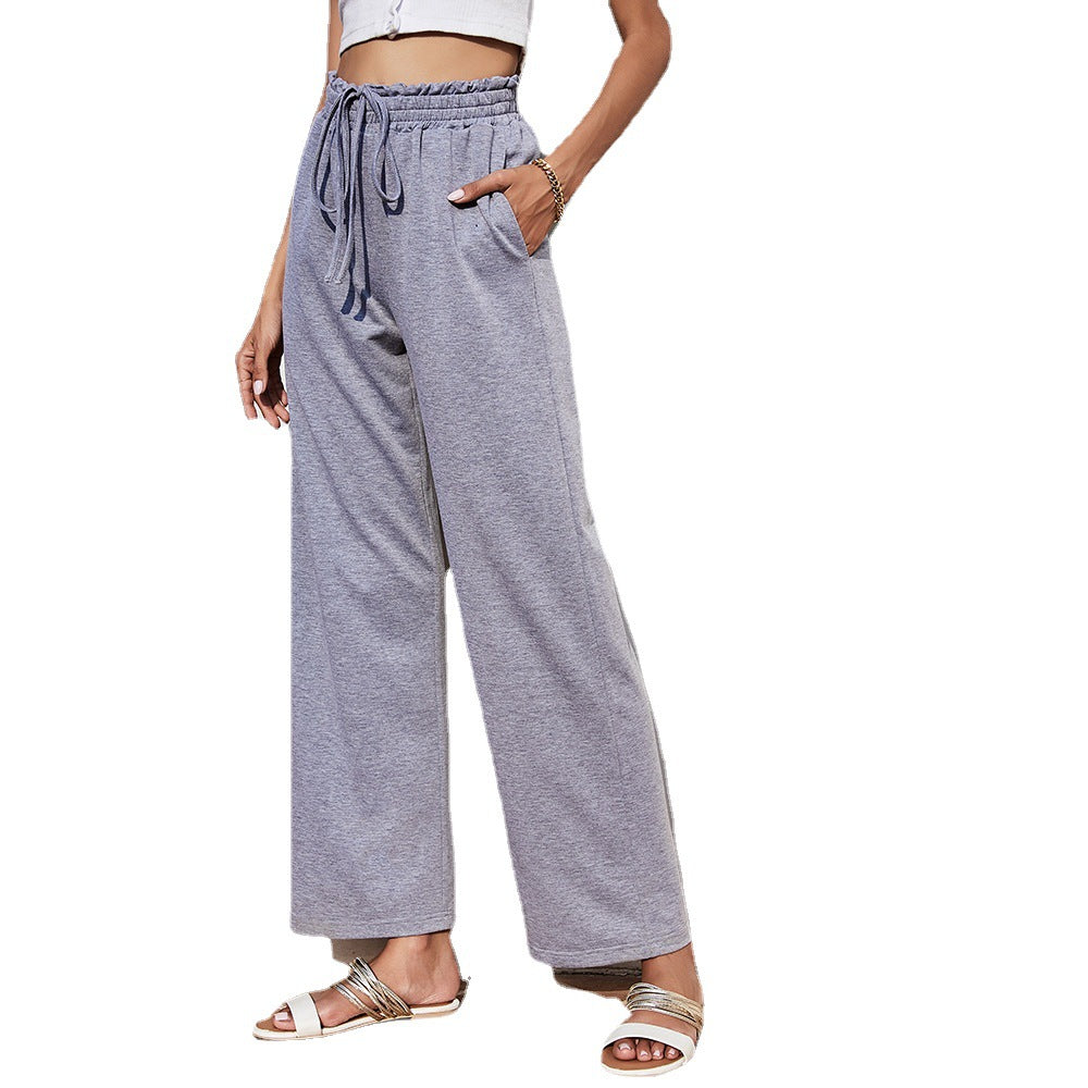 Versatile Knit Pants Women's Top quality Loose Mid Knitted Elegant Bl