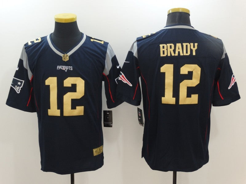 Men's New England Patriots Tom Brady #12 Navy Alternate Game Jerseys