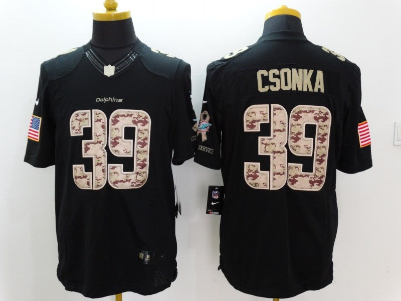 Men's Miami Dolphins Larry Csonka #39 Black Game Player Jerseys