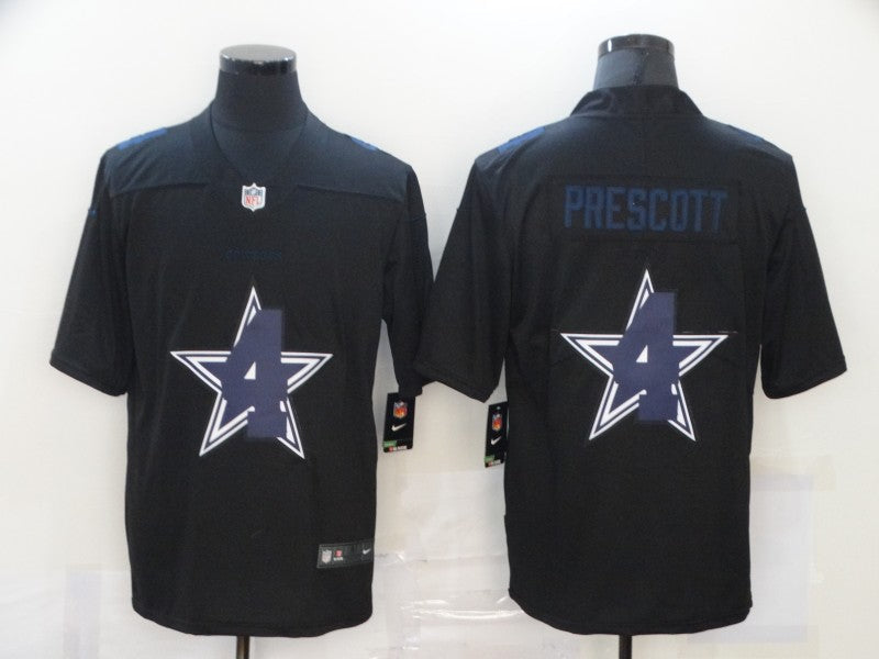 Men's Dallas Cowboys #4 Dak Prescott Black Alternate Game Player Jerseys