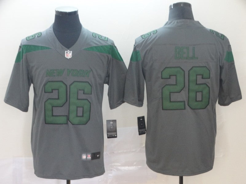 Men's New York Jets Le'Veon Bell #26 Gray Game Jerseys