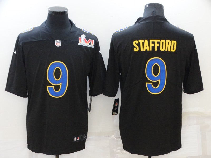 Men's Los Angeles Rams Matthew Stafford #9 Black Game Jerseys