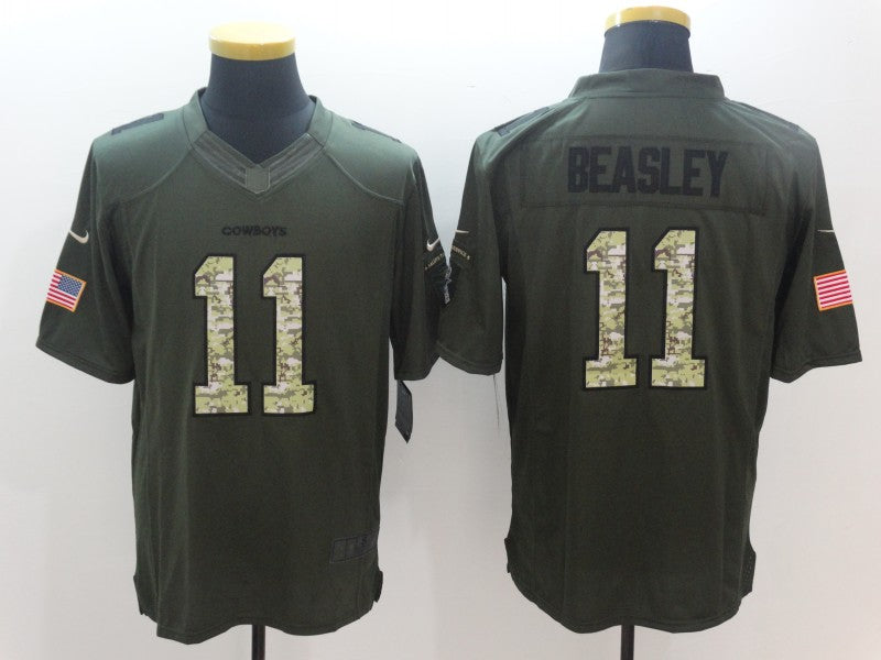 Men's Dallas Cowboys Cole Beasley #11 Army Green Game Jerseys