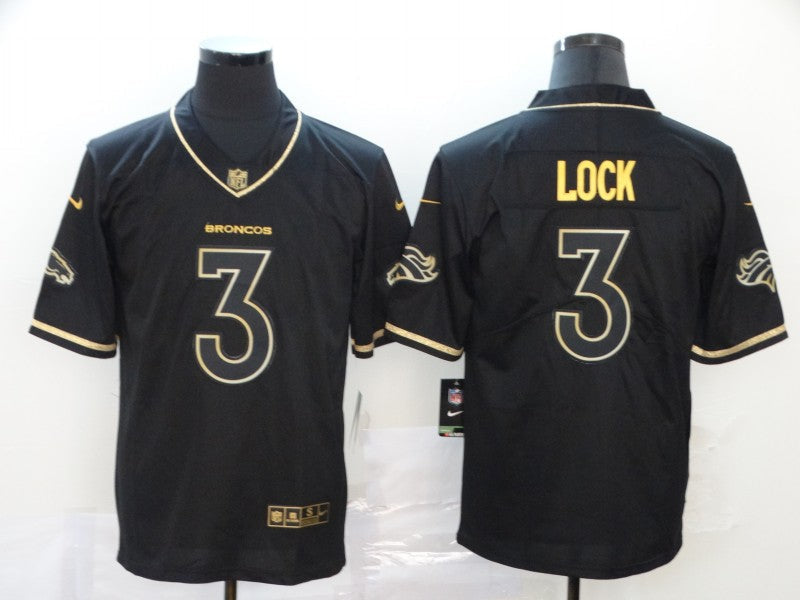 Men's Denver Broncos Drew Lock #3 Black Game Jerseys
