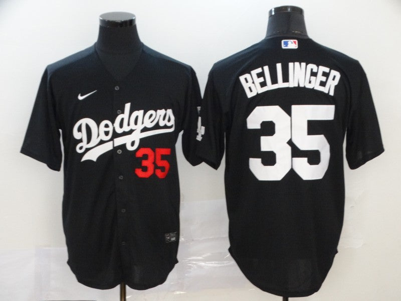 Men's Los Angeles Dodgers Cody Bellinger #35 Black Stitched Jerseys