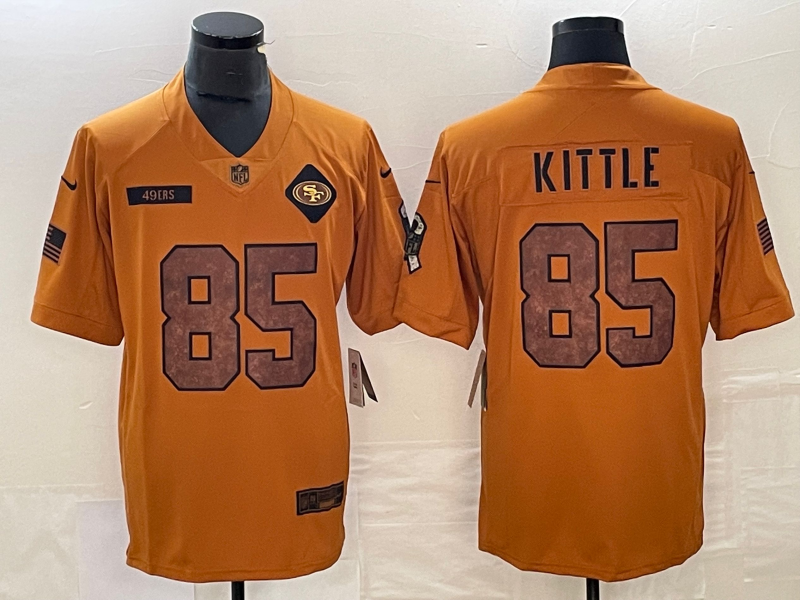 Men's San Francisco 49ers George Kittle #85 Brown 2023 Salute To Service Limited Jerseys