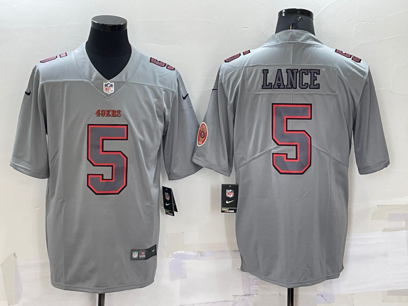 Men's San Francisco 49ers Trey Lance #5 Grey Game Jerseys