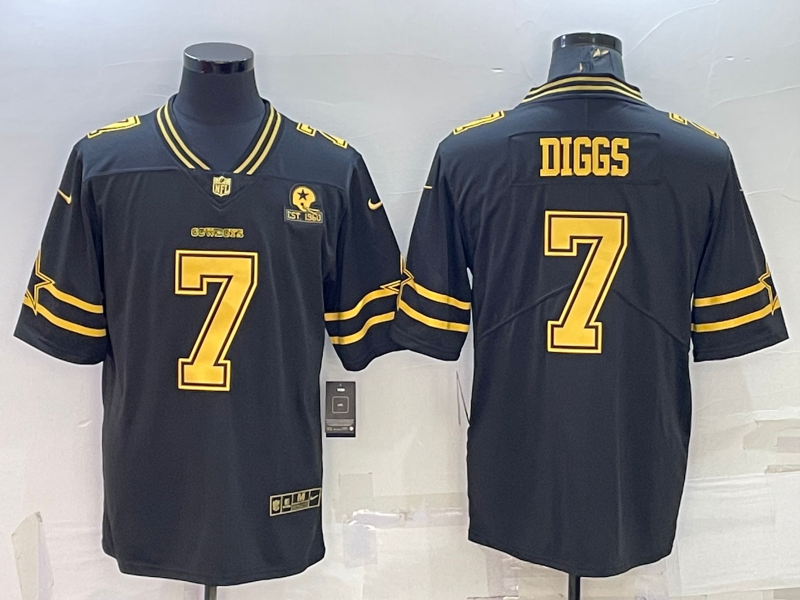 Men's Dallas Cowboys Trevon Diggs #7 Black Player Game Jerseys