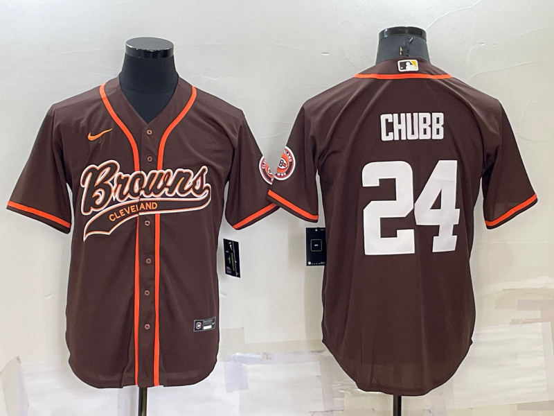 Men's Cleveland Browns Nick Chubb #24 Brown Game Jerseys Joint Edition