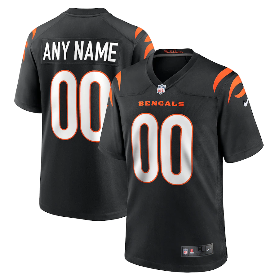 Custom1 Cincinnati Bengals Black Game Jerseys