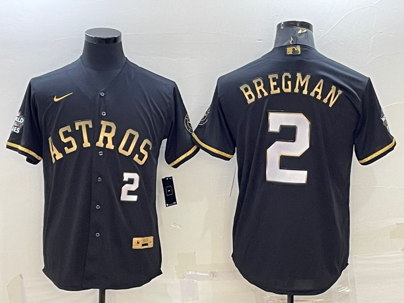 Men's Houston Astros Alex Bregman #2 Black Alternate Replica Player Jerseys