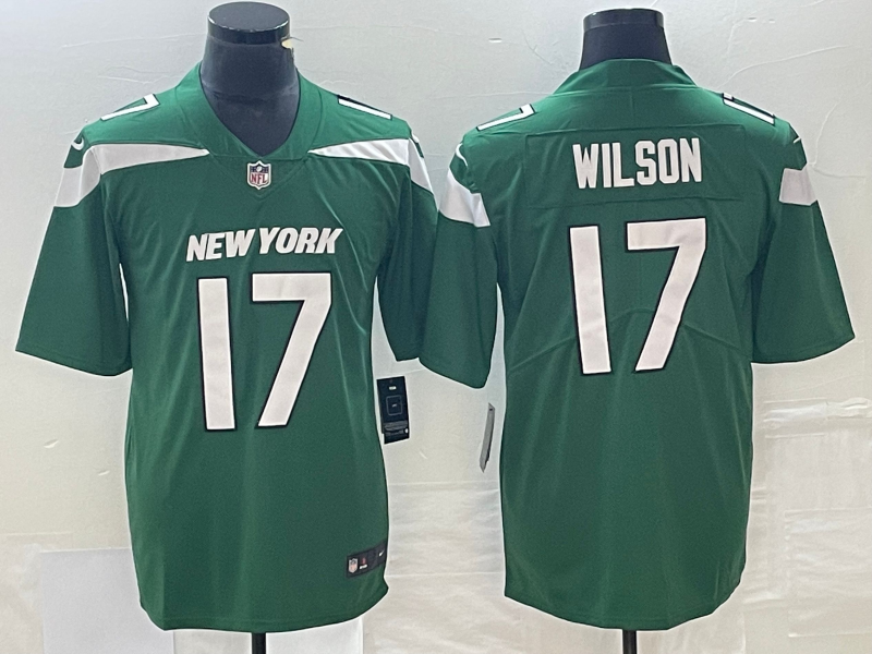 Men's New York Jets Garrett Wilson #17 Green Player Game Jerseys