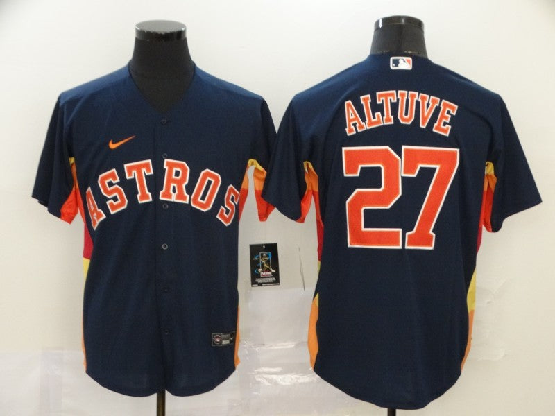 Men's Houston Astros Jose Altuve #27 Navy Replica Baseball Jerseys