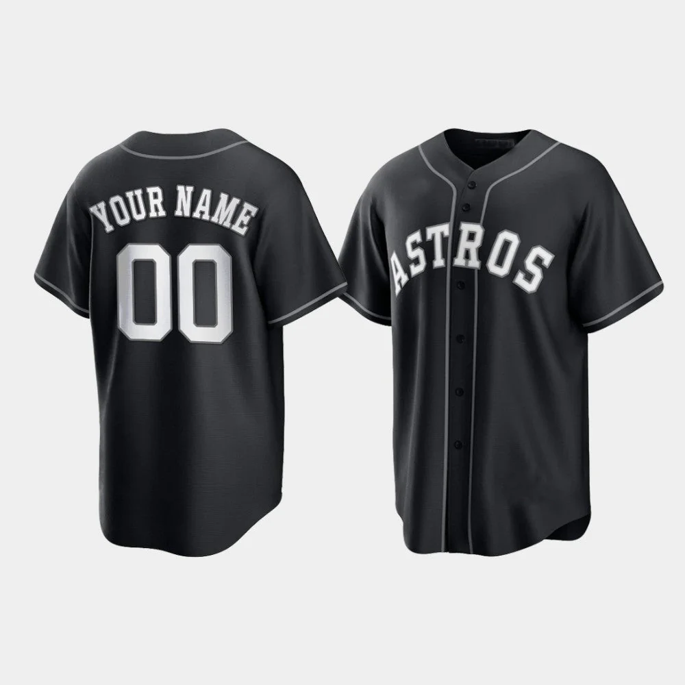 Men's Houston Astros Black Replica Custom Jerseys