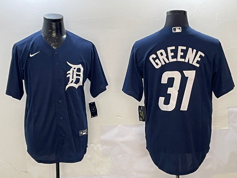 Men's Detroit Tigers Riley Greene #31 Navy Replica Player Jerseys