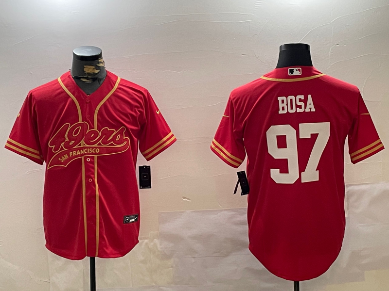 Men's San Francisco 49ers Nick Bosa #97 Scarlet Team Game Jerseys