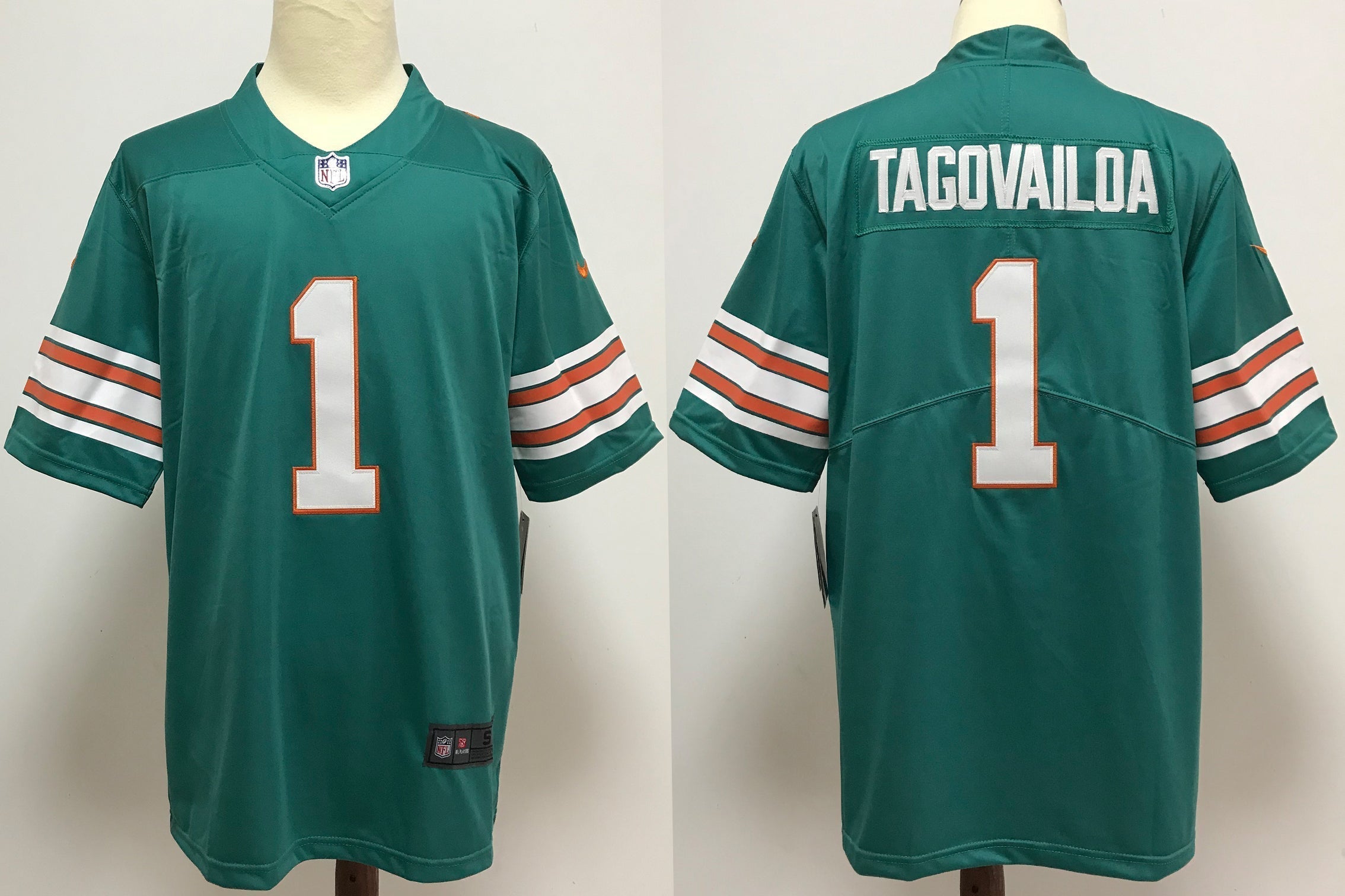 Men's Miami Dolphins Tua Tagovailoa #1 Green Alternate Game Jerseys