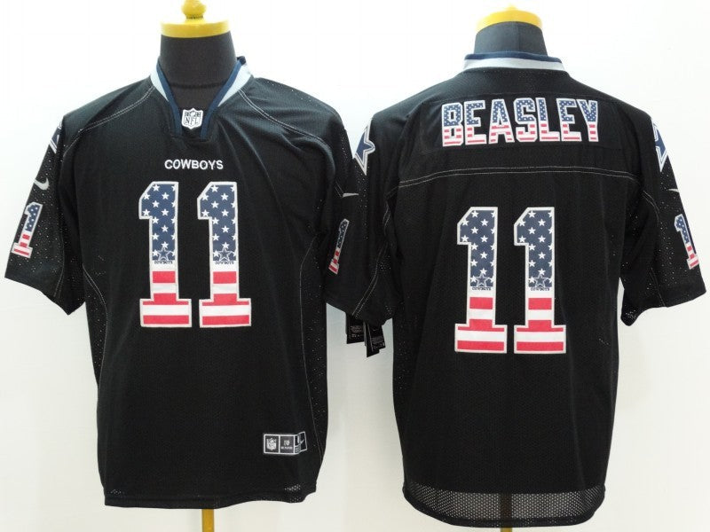 Men's Dallas Cowboys Cole Beasley #11 Black Game Jerseys